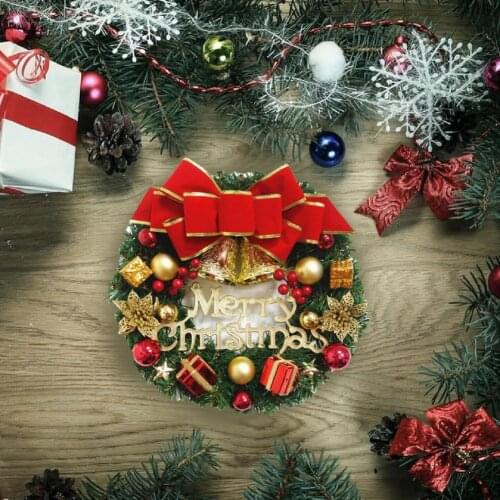 Flower Wreath Natural Realistic Looking Faux Silk Flower Decorative Xmas Tree Wreath Ornament for Home