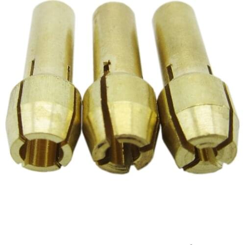 3PCS 1.6mm 2.3mm 3.2mm Brass Collect Drill Chuck Holder for Electric Grinding Soft Flexible Flexi Shaft Rotary Tools Die Grinder