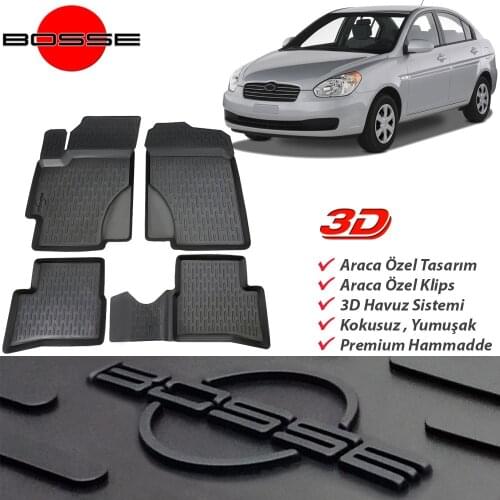 For Hyundai Accent Era Mat 3D Pool 2006 2012 BOSSE