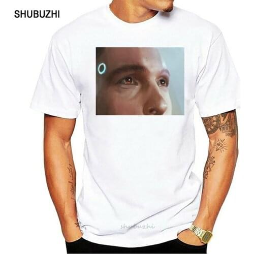 Detroit Become Human T Shirt Hello My Name Is Connor T-Shirt Print Fun Tee Shirt Cotton Short-Sleeve Streetwear Men Tshirt