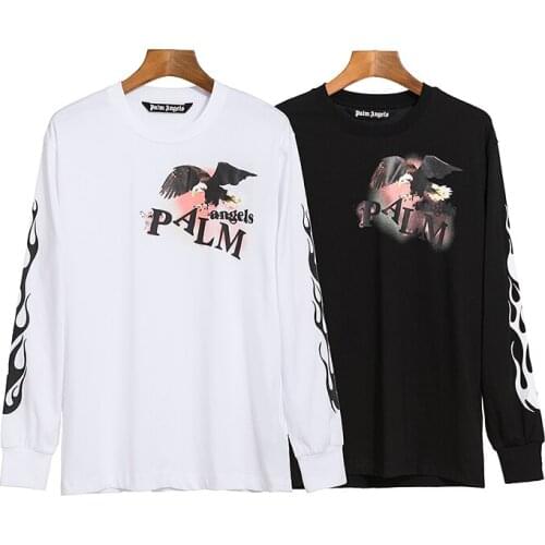 Palm Angels letter printing couple round neck cotton street hip-hop popular simple wild men women long-sleeved T-shirt PA045