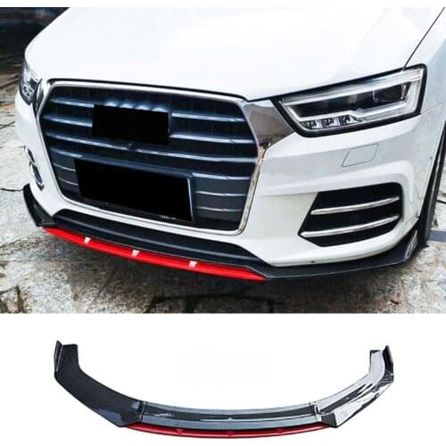 Applicable To For Audi Q3 Accessories 3Pcs Car Front Bumper Split Lip Body Kit Spoiler Deflector Modified Front