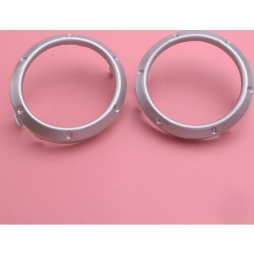CITALL 2Pcs ABS Silver Front Fog Light Lamp Cover Frame Bezel Ring Fit for Toyota Highlander 2004 2005 2006 2007