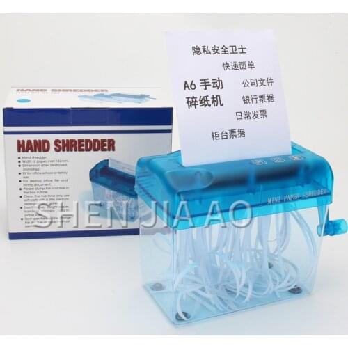 Mini Small Shredder Desktop Hand A6 Shredder Office Household Manual Shredder Financial Paper Shredder Multifunctional Shredder