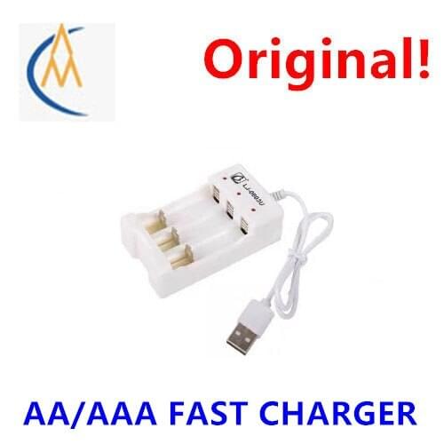 Genuine AA / aaa1.2v Ni MH Ni Cr Ni-MH Ni-Cd fast intelligent USB charger 3 slots Anti overcharge protection, durable, light
