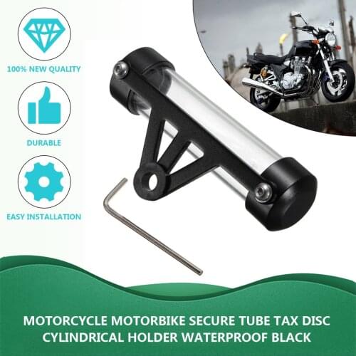 Newest Motorcycle Motorbike Tube Tax Disc Cylindrical Holder Frame with Screwdriver Waterproof Real Motorcycle Accessories Hot