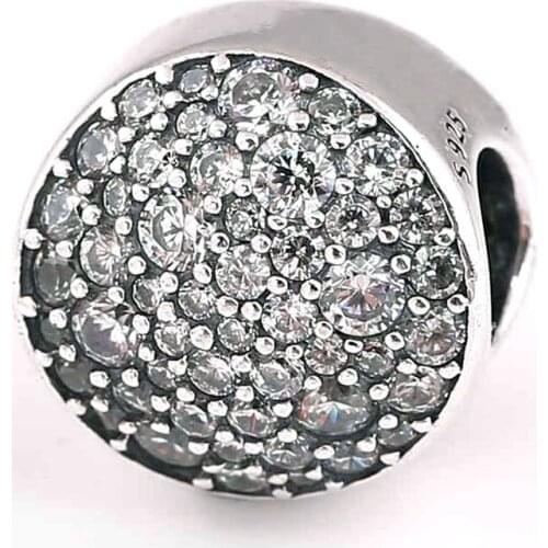 Original Pave Sphere Sky Full Of Stars With Crystal Beads Fit 925 Sterling Silver Bead Charm Bracelet Bangle DIY Jewelry