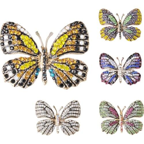 Stunning Rhinestone Butterfly Brooch Pin Wedding Party Bridal Dress Jewelry