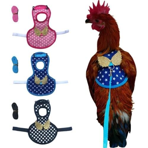 Chicken Harness with Leash Adjustable Chicken Leash for Hen Duck Goose Breathable Comfortable Lovely Pet Harness 2 Sizes