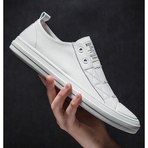 Casual Mens Shoes 2020 Fashion New Genuine Leather Shoe Men Slip on White Driving Flats Breathable Comfortable Loafers