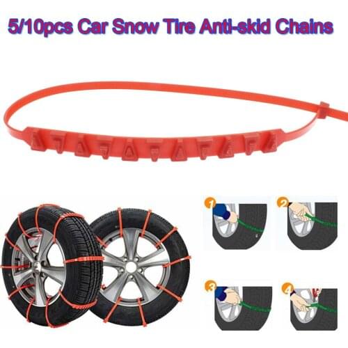 5/10Pcs/set Car Snow Tire Anti-skid Chains Tire Snow Chains Wheel Tyre Cable Belt Fit Tyre Width 175-295 Snow Rain Winter Tool