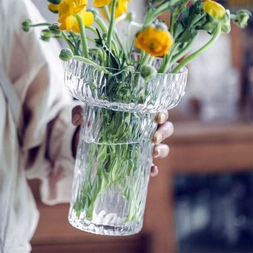 Transparent Glass Vase Nordic Decoration Living Room Flower Home Deco Floral Vases Creative Aromatherapy Bottles