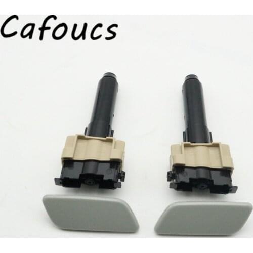 Cafoucs Car Headlight Water Spray Jet with Washer Nozzle Cover For Toyota Land Cruiser Prado LC150 2013 2014 2015 2016