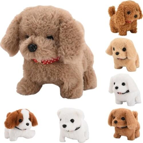 Realistic Plush Simulation Smart Dog Called Walking Plush Toy Electric Plush Robot Dog Toddler Toy For Christmas Gift