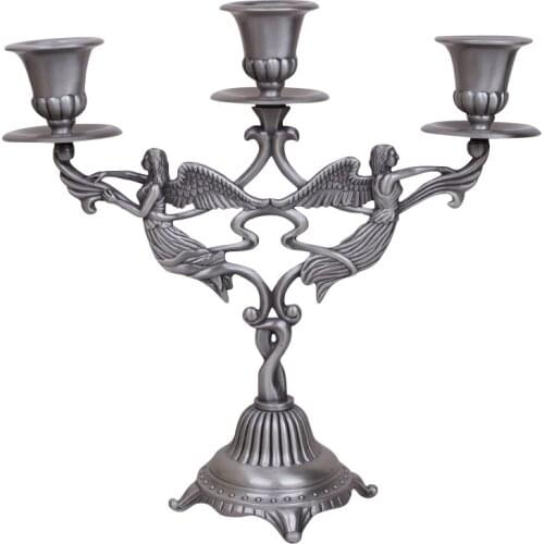 Russian Classical Tin Candlestick Tinware European Antique Church Three Tin Candle Holders Home Decoration
