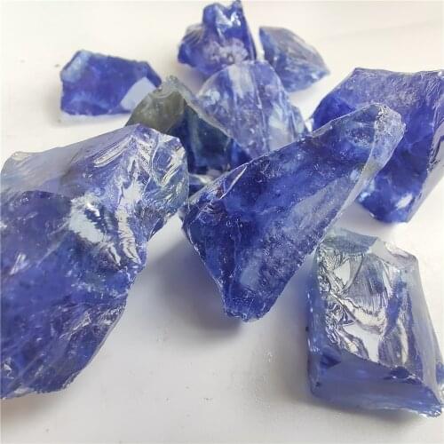 Blue Crystal Artificial Crystal Red Stone Home Decor Minerals Fish Tank Flower Pot Decoration