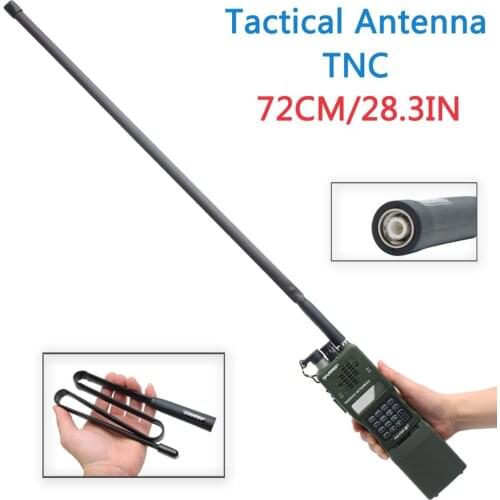 72CM/28.3Inch ABBREE TNC Connector VHF UHF Dual Band Foldable Tactical Antenna For Kenwood TK-378 Harris AN/PRC-152 148