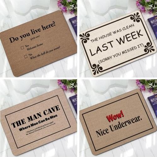 American Style Funny Carpet Facetious Humorous Welcome Floor Mat Non-slip Home Decor Doormat Dirt-proof Rubber Rug