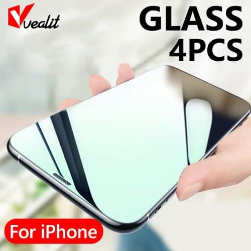 4Pcs Anti blu-ray Tempered Glass For iPhone 12 Pro Max 8 7 6 Plus Full Cover Screen Protector iPhone 11 Pro X XR XS MAX SE Glass