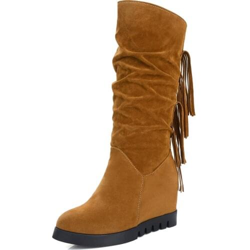 High college female wind in the winter of 2018 with higher within 40-43 tassel boots in 181115