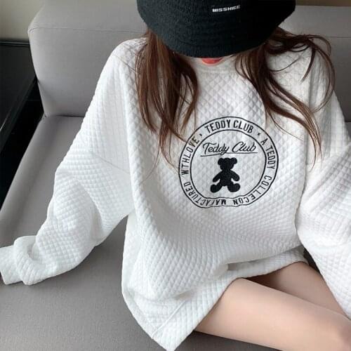 Brand Fashion Fun Bear Cartoon Sweatshirt Women Oversized Fashion Tops Vintage Streetwear 2021 New Goth Hip Hop Teens Clothes