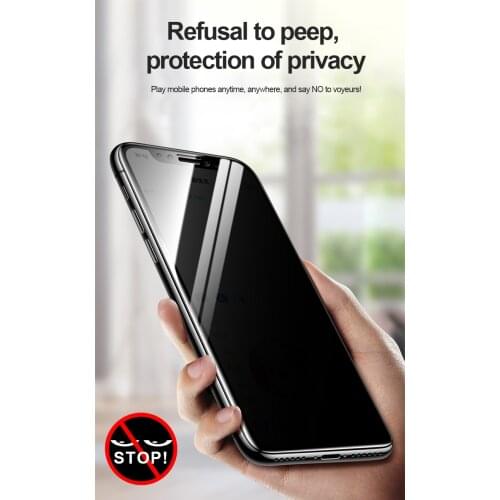 10pcs/lot Privacy Screen Protector for iPhone 11 Pro Max X XS MAX XR 6 6S 7 8 Plus Full Coverage Anti-Spy Tempered Glass Film
