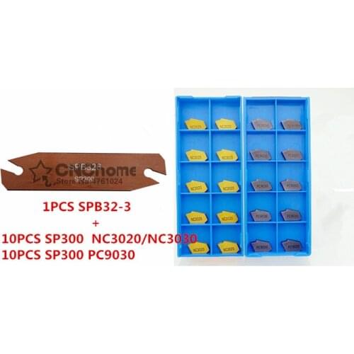 11pcs/set SPB32-3 1pcs+SP300 NC3020/NC3030 10pcs Machining steel or 10PCS SP300 PC9030 Machining Stainless steel