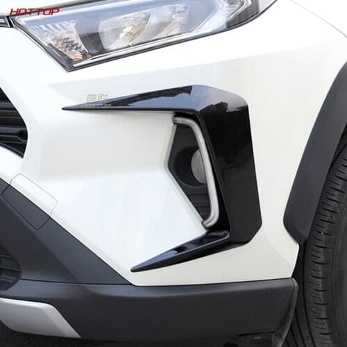 2Pcs Auto Front Foglight Eyebrow Eyelids Cover Trim Front Bumper Fog Light Trim For Toyota RAV4 2019 2020