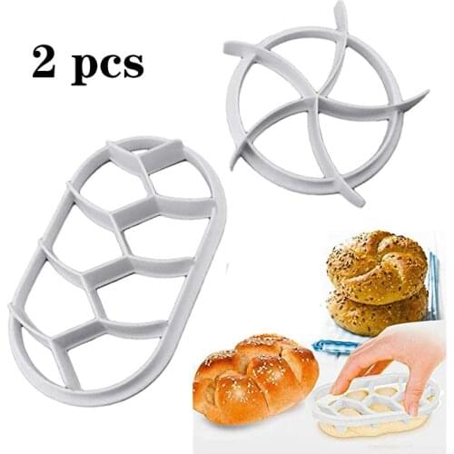 Cheerbows 2pcs Plastic Dough Press Molds For Baking Bread Rolls Mold DIY Cake Pastry Cutters Cooking Kitchen Tools Accessories