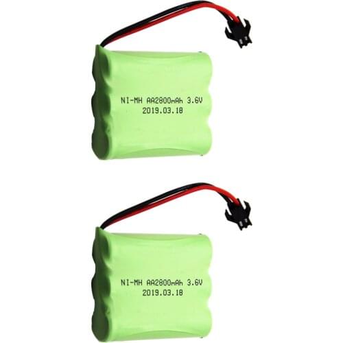 3.6v 2800mah ni-mh battery 3.6v bateria 3.6v nimh battery pilas 3.6v pack aa size ni mh for rc car toy tool model 2PCS/lot