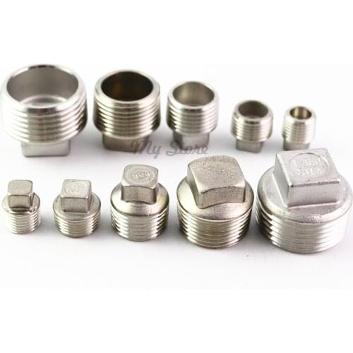 304 stainless steel pipe fitting casting square male threaded plug
