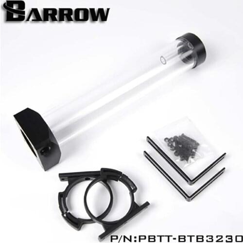 Barrow PBTT-BTB PC water cooling DDC Pump Reservoir Black Cover Transparent tank 80mm/130mm/180mm/230mm length