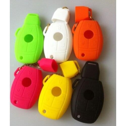 BBQ@FUKA Mix color 50PCS Silicone Key Shell Cover Remote Flip Key Case Fob Fit For Benz C CL CLK E G GL M SL SLK Class
