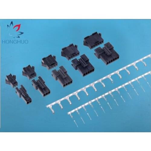 Free shipping 100 pcs 2/3/4/5/6Pin JST 2.54mm SM2.54 Series Multipole Connector Plug With Ternimal Male and Female