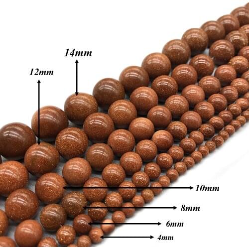 Free Shipping 4 6 8 10 12mm Gold Sandstone Loose Beads Round Diy Bracelet Necklace Beads Jewelry Making Accessory parts J146