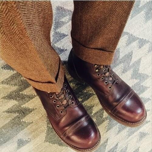 Trousers for Men Herringbone Retro Wool Pants Bussiness Autumn Pants Trousers Wear Gentleman Trousers Suit Male Man Pants