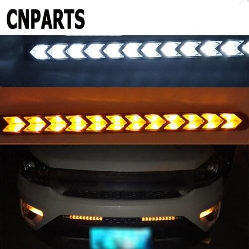 CNPARTS 2PC For Ford Focus 2 3 Fiesta Mondeo Ranger Kuga Seat Leon Ibiza Lexus Car LED DRL Fog Lamp Turn Signals Yellow Steering