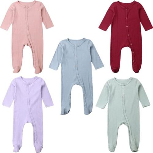 Newborn Infant Baby Boy Girl Multi-color Pits Long Sleeve Top Romper Cotton Casual Jumpsuit Outfit Clothes Sunsuit