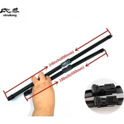 Free shipping 2pcs/lot SG-002 Wiper blades for 2010-2016 Alfa Romeo Giulietta 24"+18" fit push button type wiper arms only