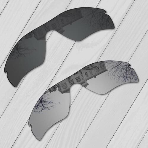 E.O.S 2 Pieces Black & Silver Polarized Replacement Lenses for Oakley Radar Path Sunglasses