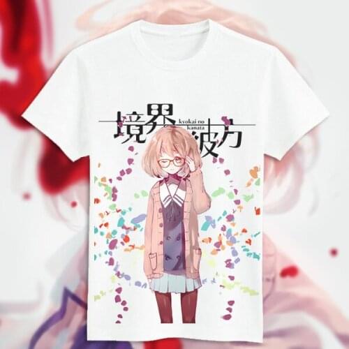 Japanese Anime Beyond the Boundary Cosplay T Shirt Cartoon Kuriyama Mirai Kanbara Akihito Printed Summer T-Shirt Casual Top Tee