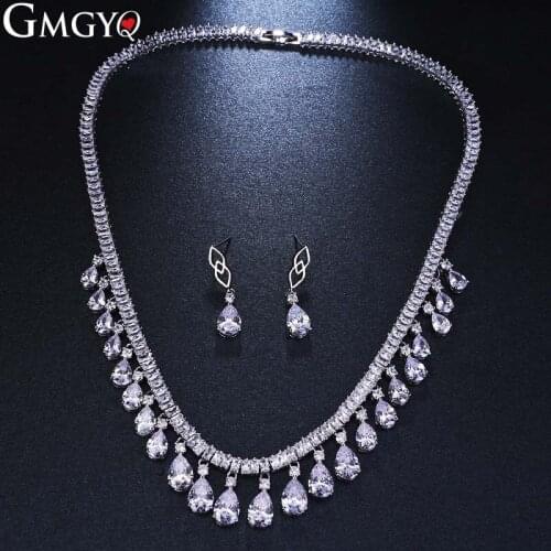 GMGYQ Fashion Luxury Jewerly Sets For Women Necklace With Pendant and Earring Jewelry Sets Wholesale Lots Bulk