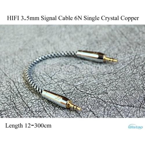 HIFI 3.5mm Signal Cable Single Crystal Copper Record AUX Audio Cable Copper Colour Length 12-300cm Free Shipping