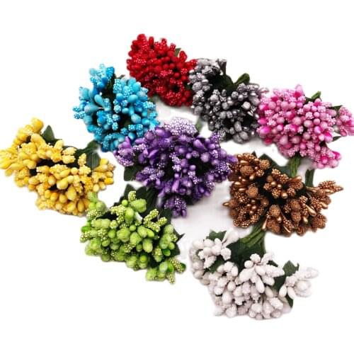 12PCS/lot Artificial Flower Stamen wire stem/marriage leaves stamen DIY wreath wedding box decoration