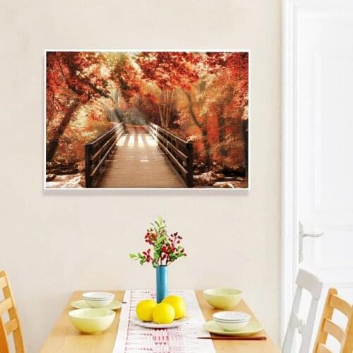 World Famous Posters Maple Leaf Bridge Canvas Painting WallArt Prints Picture Mural for Stairs Room House Gallery Decor Cuadros