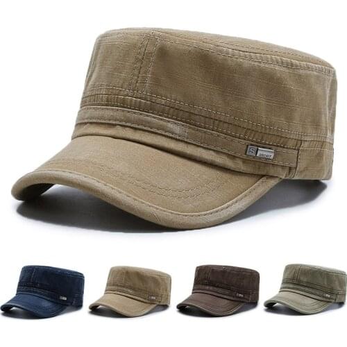 Classic Vintage Military Caps Fashion Flat Top Men Hat Cotton Snapback Bonnet Outdoor Visor Women Gorras Casquette Czapka Hombre