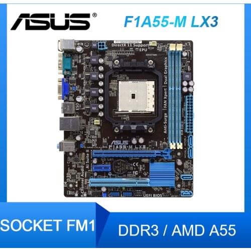 For ASUS F1A55-M LX3 Motherboard Socket FM1 DDR3 For AMD A55M A55 Original Desktop Mainboard SATA II Used Mainboards