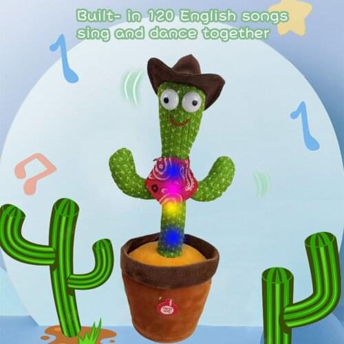 Kaktus Zabawka Stuffed Plush Toy Electronic Toy With Song Plush Cactus Potted Toy Early Education Toy For Kids Spiewajacy Kaktus