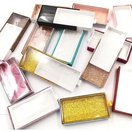 Wholesale1/100Pcs Packing Box For Eyelashes Package Pull-out Eyelash Boxes Multicolor DIY Flash Packing Cases Makeup Print Logo