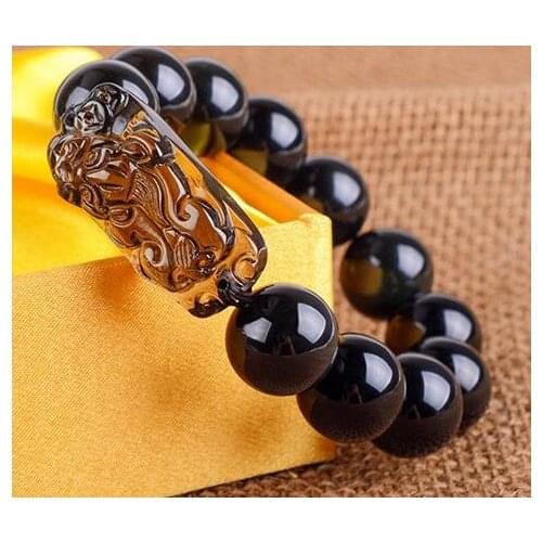 Drop Shipping 14mm Ice obsidian PI xiu ball bracelet For Women Men Bracelet Jade Jewelry